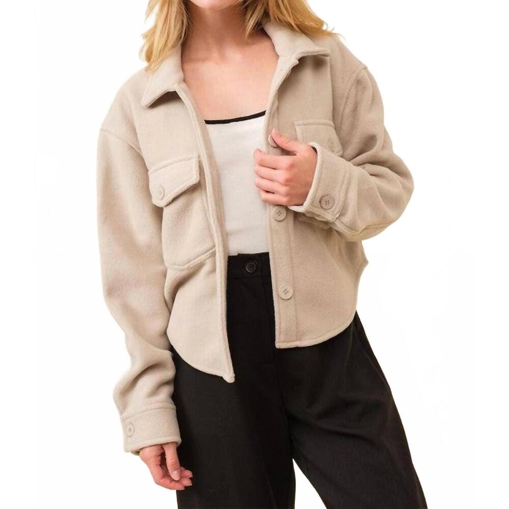 NEW HERSY fleece pocket jacket in beige
